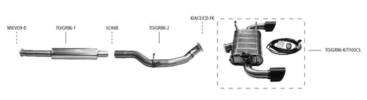 Bastuck | Sistema di scarico con valvola MSD e ESD (Cat-back) | GR 86 e BRZ II | Omologato ECE