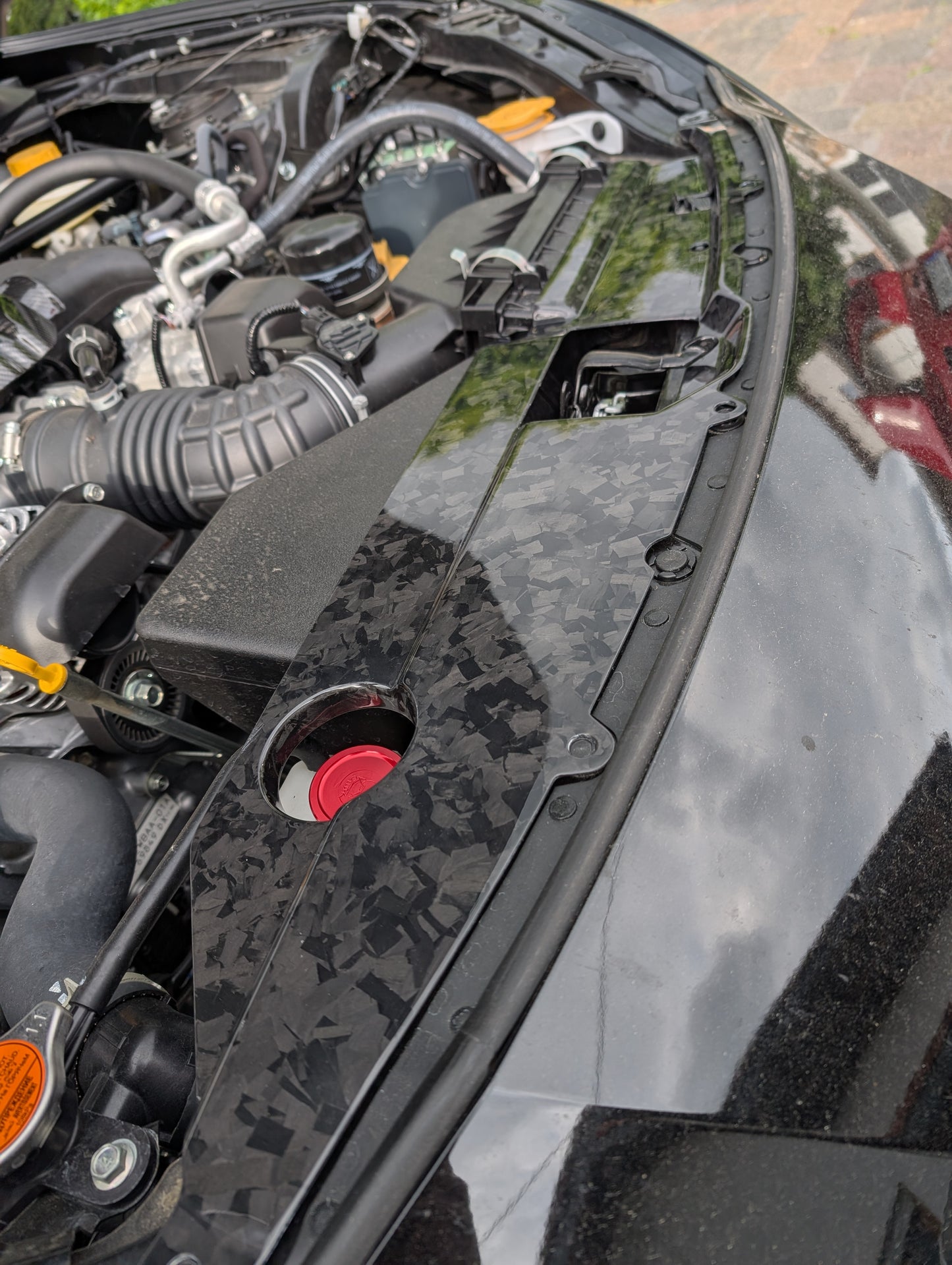 GreenFuchs | Full carbon engine compartment cover lock carrier | GR86 & BRZ II