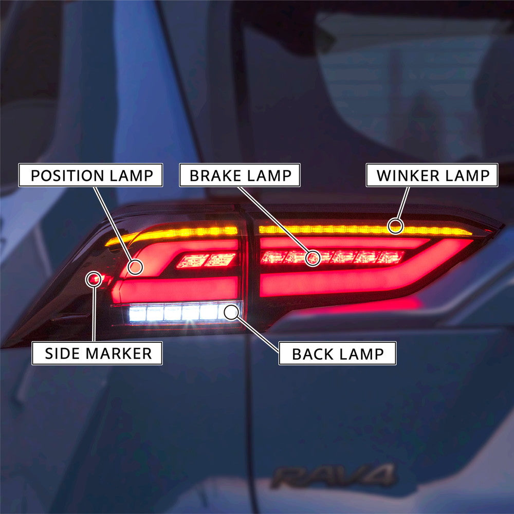 Valenti | Ultra LED taillight (red / smoked) | RAV4 50 series (ECE approved)