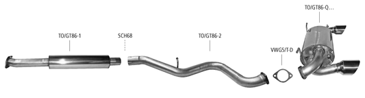 Bastuck | Exhaust system MSD &amp; ESD (Cat-Back) | GT86 &amp; BRZ I | ECE approval