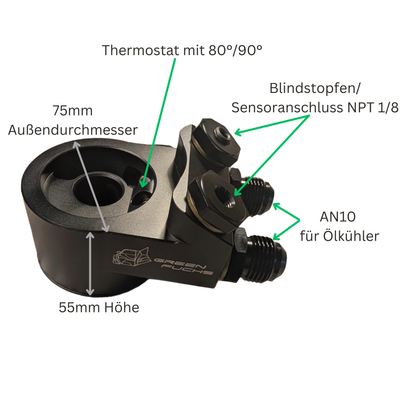 GreenFuchs | 10 Reihen Ölkühler mit Thermostat (+Luftleitblech) | GT86 & BRZ I