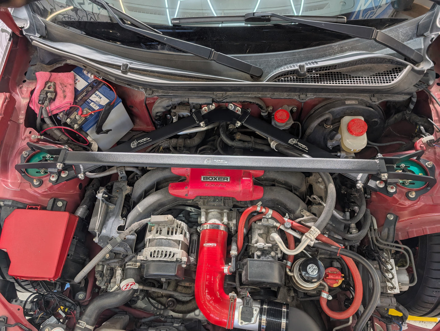 GreenFuchs | Front strut brace (+triangle) | GT/GR 86 &amp; BRZ I/II