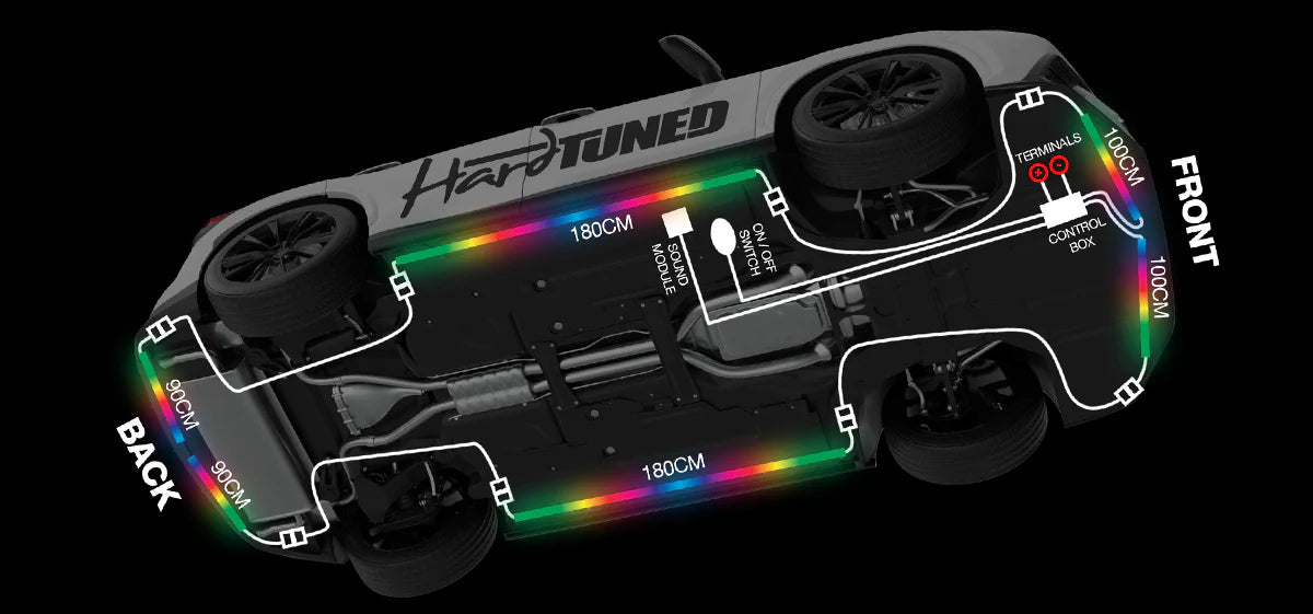 ElGlow® - Hardtuned | Active Underglow Kit | LED RGB Unterbodenbeleuchtung App | Universal